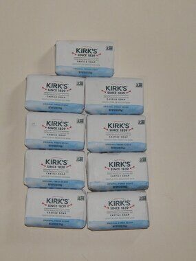 9 Kirks Castille Soap Gentle For Sensitive Skin 4oz Ea 100% Coconut Oil